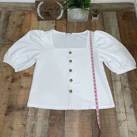 shein square neck button front top - Picture 4 of 9